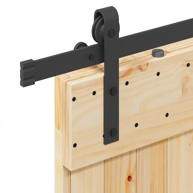Slankios durys NARVIK Natūrali ir juoda 70 x 210 cm (213,5 cm)