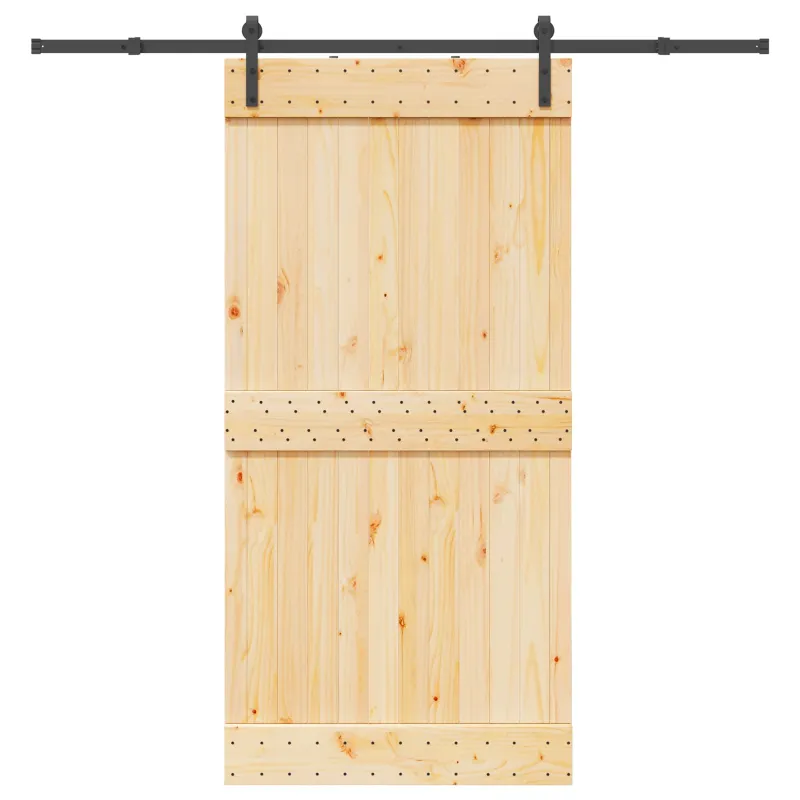 Slankios durys NARVIK Natūrali ir juoda 100 x 210 cm (213,5 cm)