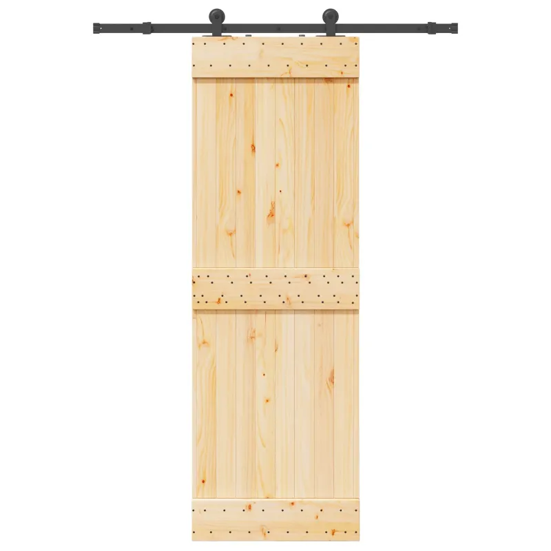 Slankios durys NARVIK Natūrali ir juoda 70 x 210 cm (152,5 cm)