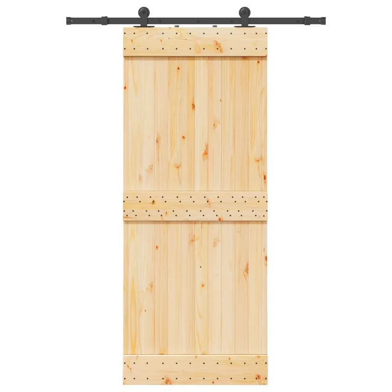 Slankios durys NARVIK Natūrali ir juoda 85 x 210 cm (152,5 cm)