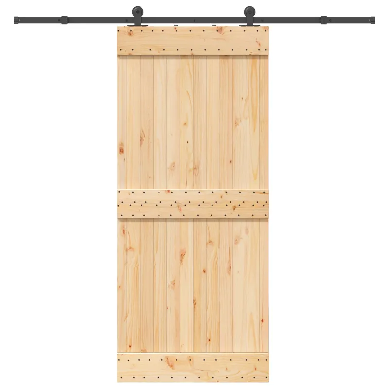 Slankios durys NARVIK Natūrali ir juoda 90 x 210 cm (213,5 cm)