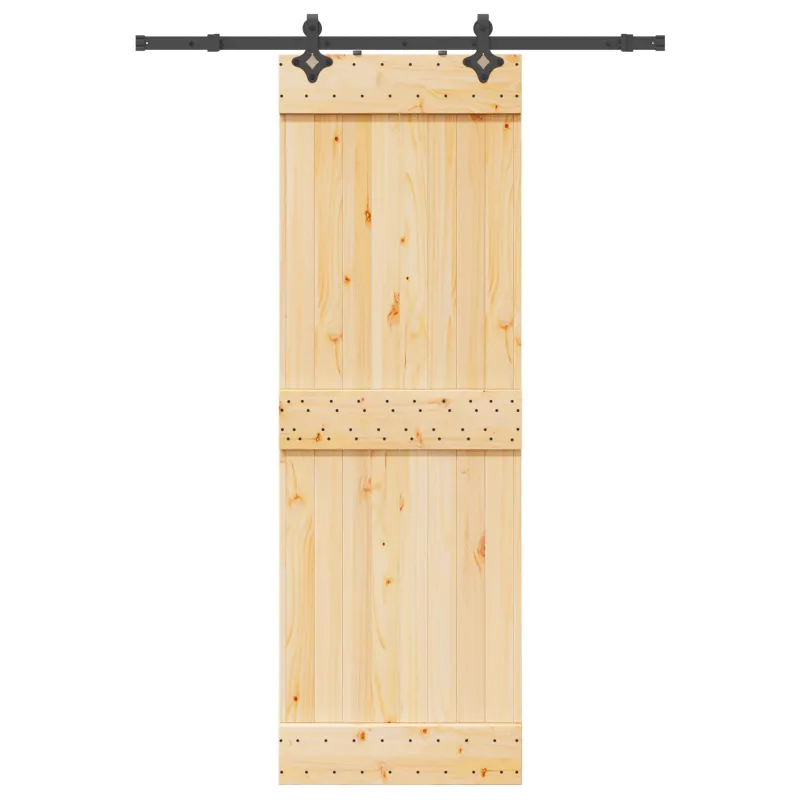 Slankios durys NARVIK Natūrali ir juoda 70 x 210 cm (152,5 cm)