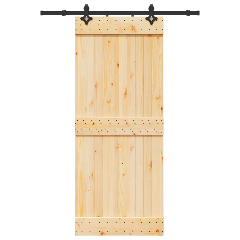 Slankios durys NARVIK Natūrali ir juoda 85 x 210 cm (152,5 cm)