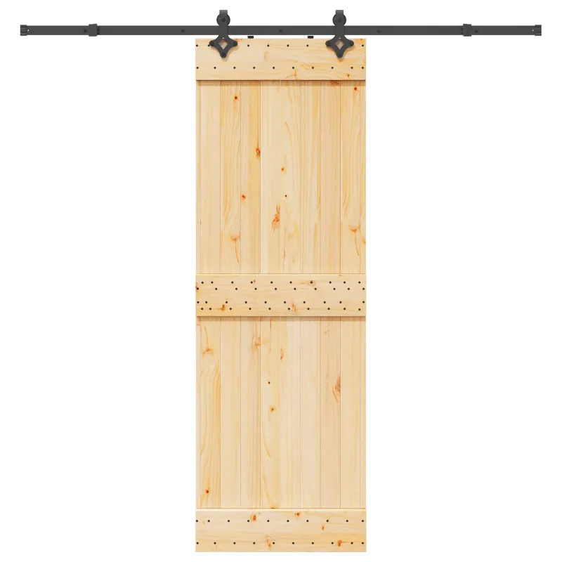 Slankios durys NARVIK Natūrali ir juoda 70 x 210 cm (213,5 cm)