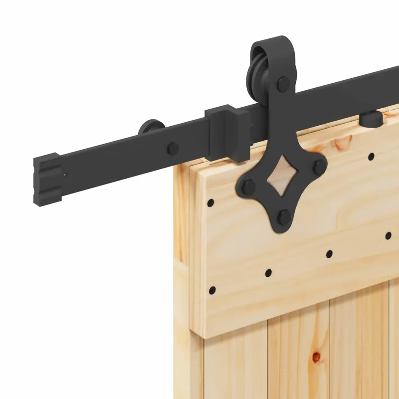 Slankios durys NARVIK Natūrali ir juoda 70 x 210 cm (213,5 cm)