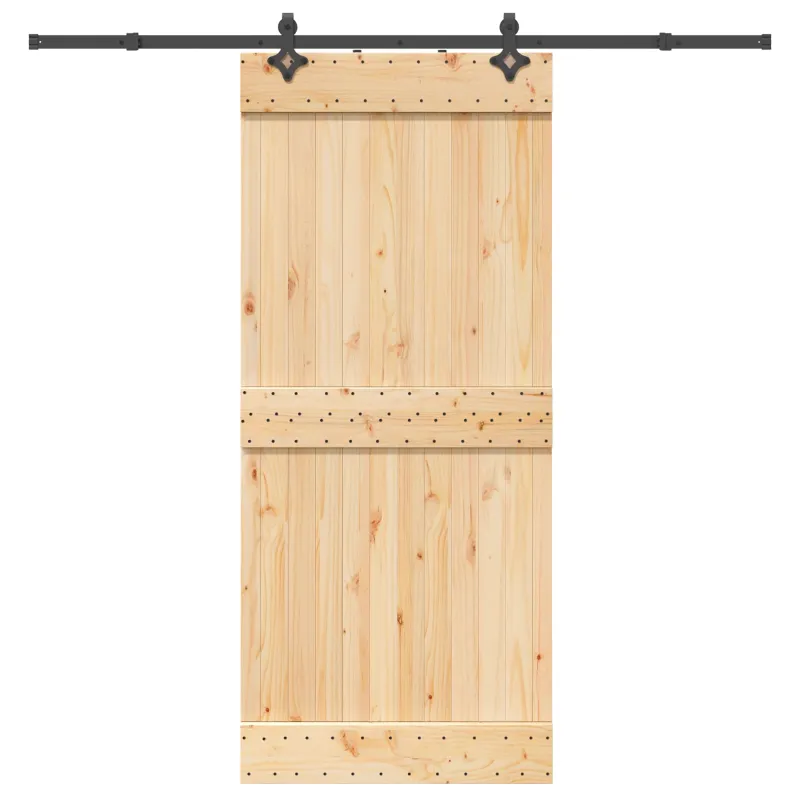 Slankios durys NARVIK Natūrali ir juoda 90 x 210 cm (213,5 cm)