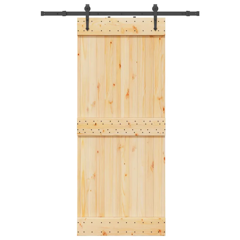 Slankios durys NARVIK Natūrali ir juoda 85 x 210 cm (152,5 cm)