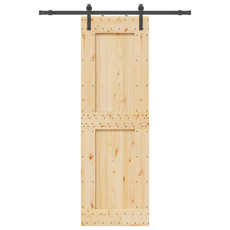 Slankios durys NARVIK Natūrali ir juoda 70 x 210 cm (152,5 cm)
