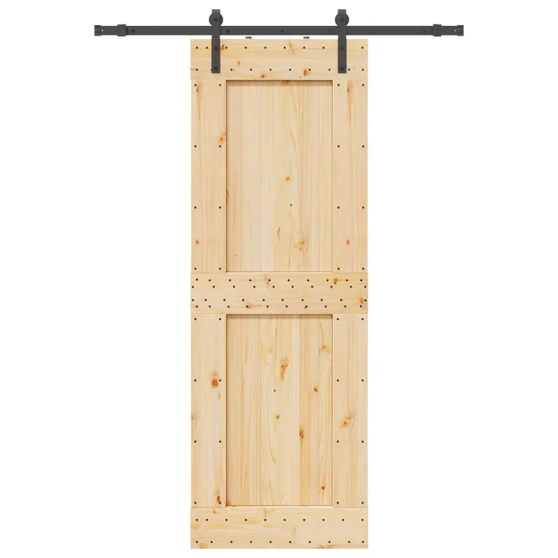 Slankios durys NARVIK Natūrali ir juoda 85 x 210 cm (152,5 cm)