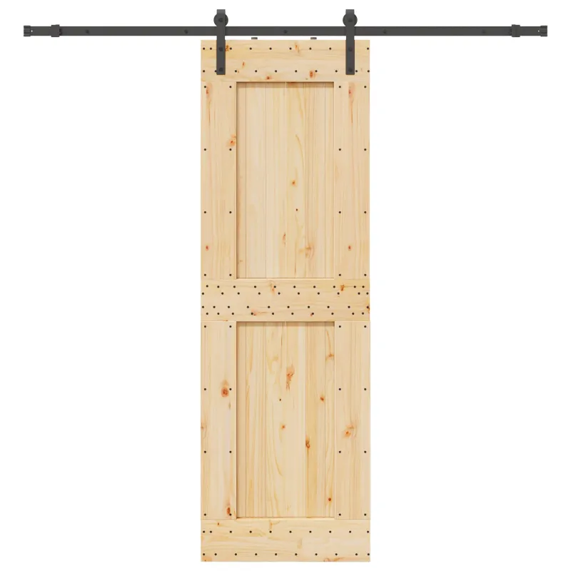 Slankios durys NARVIK Natūrali ir juoda 70 x 210 cm (213,5 cm)