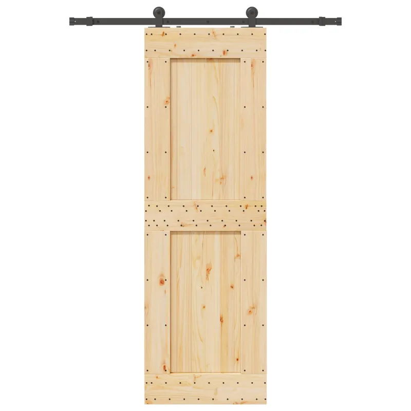 Slankios durys NARVIK Natūrali ir juoda 70 x 210 cm (152,5 cm)