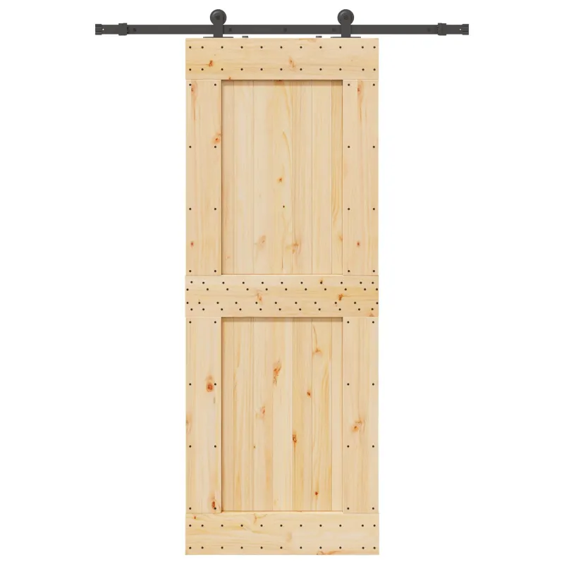 Slankios durys NARVIK Natūrali ir juoda 85 x 210 cm (152,5 cm)