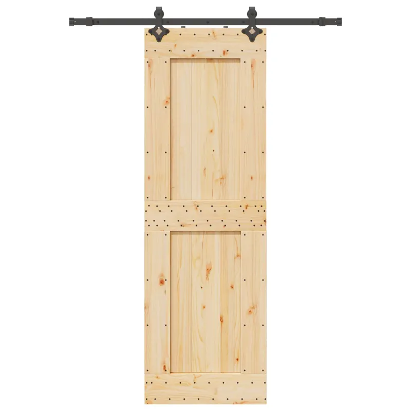 Slankios durys NARVIK Natūrali ir juoda 70 x 210 cm (152,5 cm)