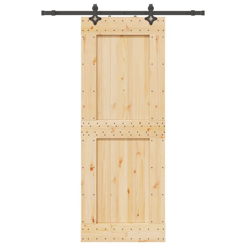 Slankios durys NARVIK Natūrali ir juoda 85 x 210 cm (152,5 cm)