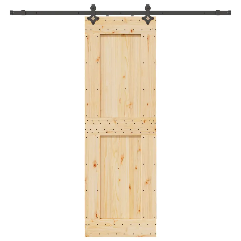 Slankios durys NARVIK Natūrali ir juoda 70 x 210 cm (213,5 cm)
