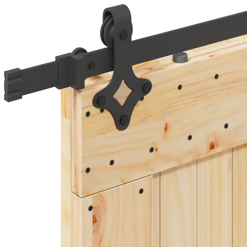 Slankios durys NARVIK Natūrali ir juoda 70 x 210 cm (213,5 cm)