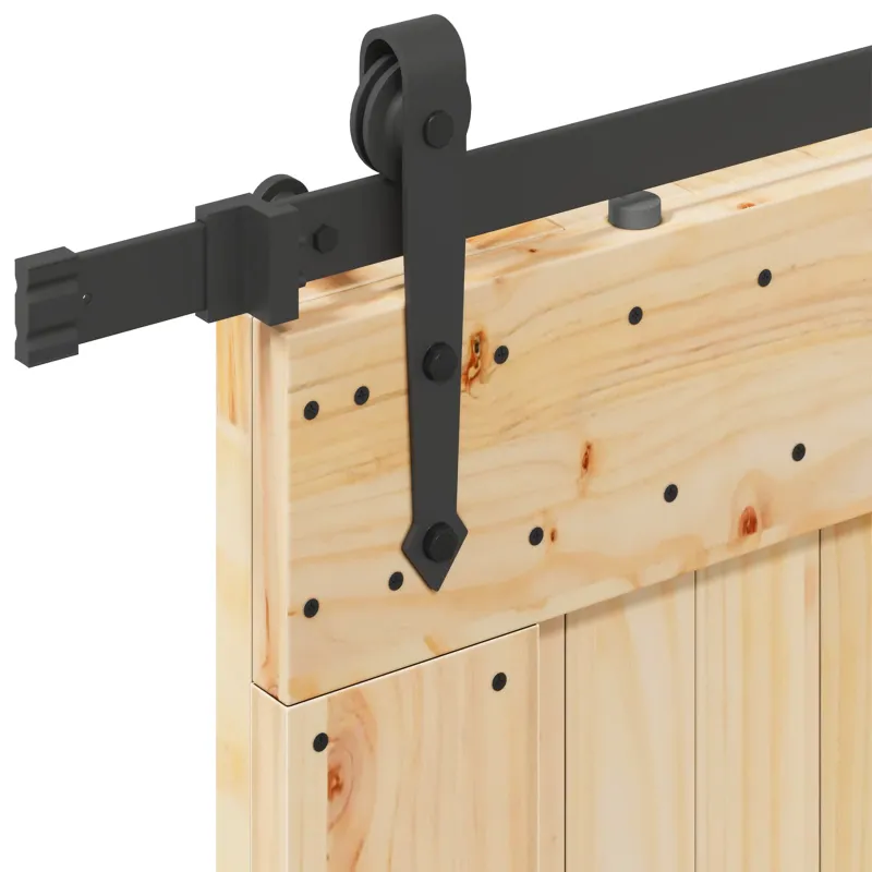 Slankios durys NARVIK Natūrali ir juoda 70 x 210 cm (213,5 cm)