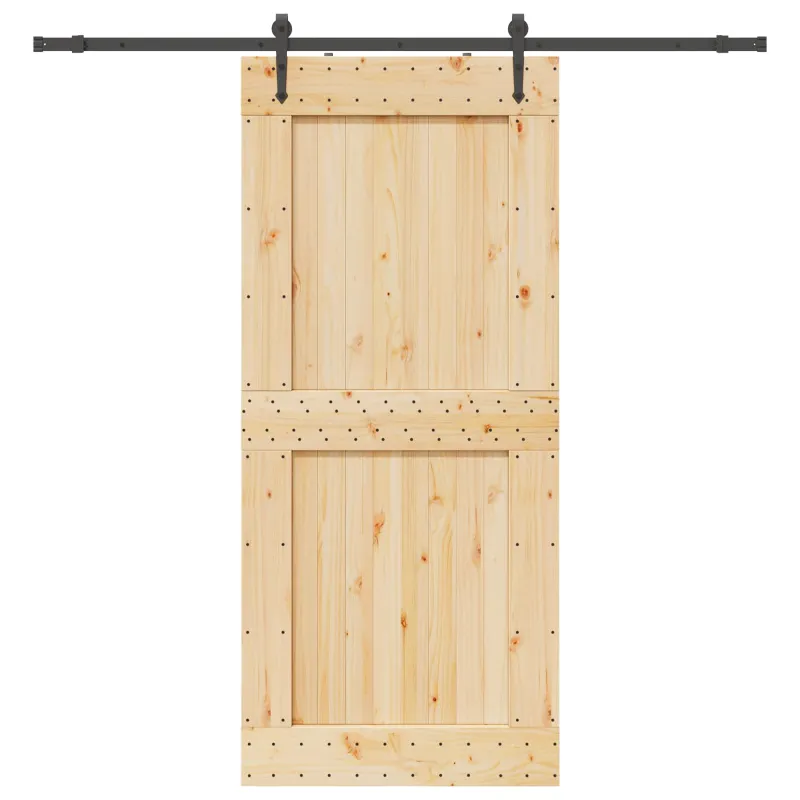 Slankios durys NARVIK Natūrali ir juoda 100 x 210 cm (213,5 cm)