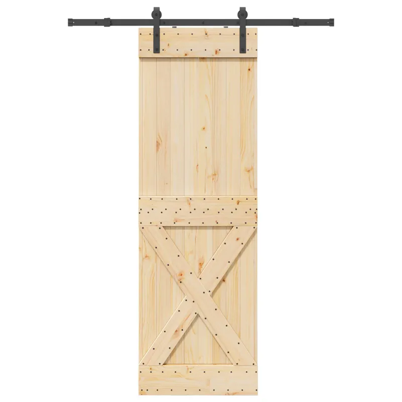 Slankios durys NARVIK Natūrali ir juoda 70 x 210 cm (152,5 cm)