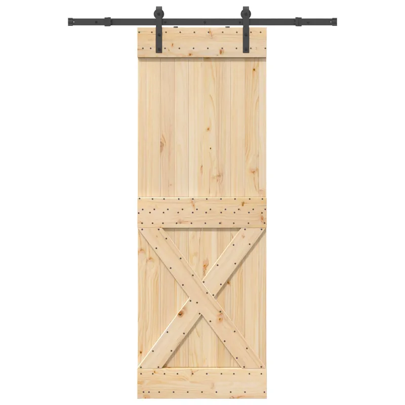 Slankios durys NARVIK Natūrali ir juoda 80 x 210 cm (152,5 cm)