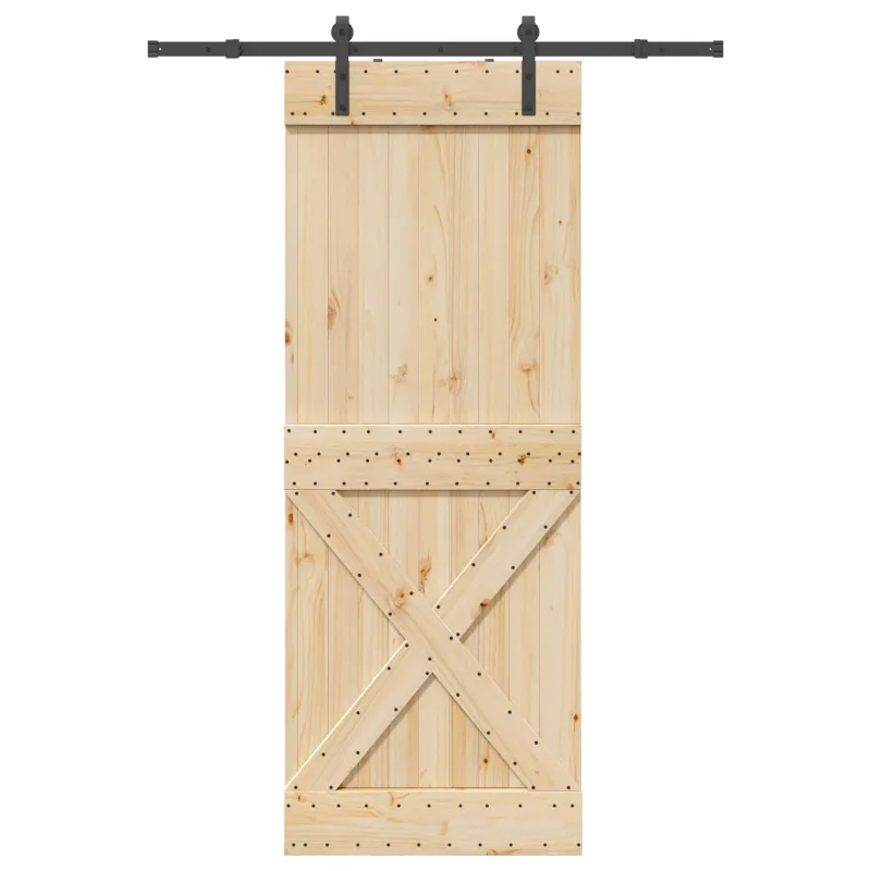 Slankios durys NARVIK Natūrali ir juoda 85 x 210 cm (152,5 cm)