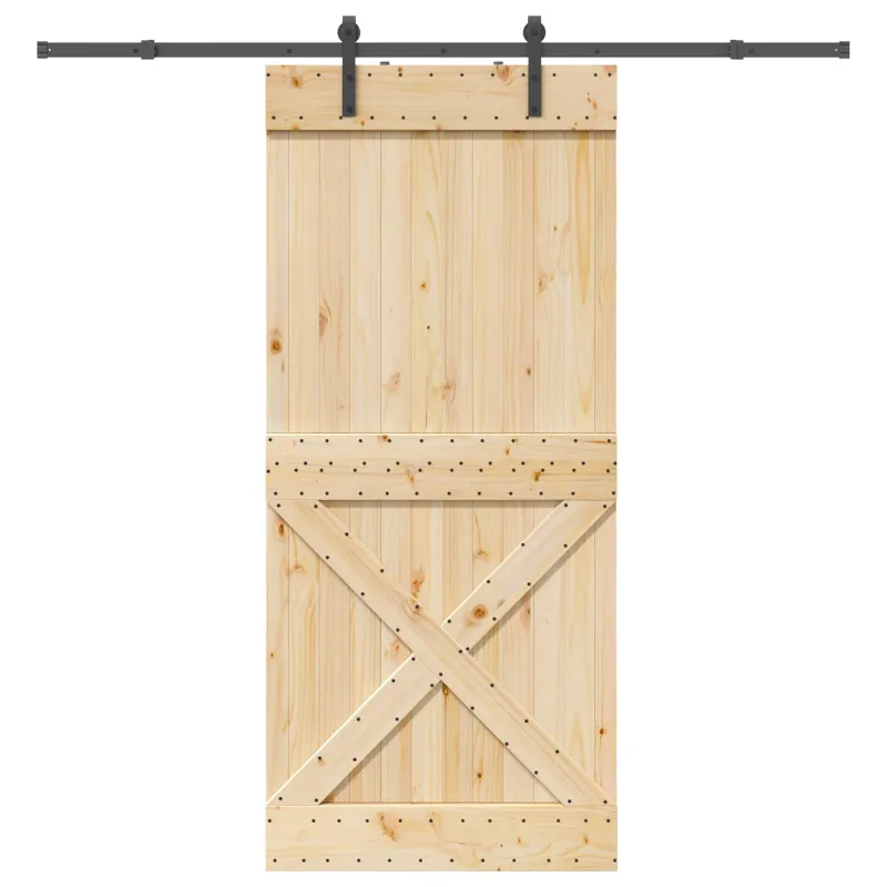 Slankios durys NARVIK Natūrali ir juoda 100 x 210 cm (213,5 cm)