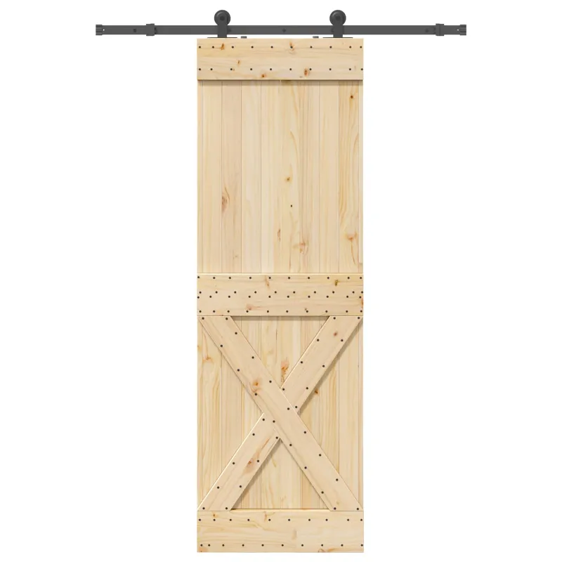 Slankios durys NARVIK Natūrali ir juoda 70 x 210 cm (152,5 cm)