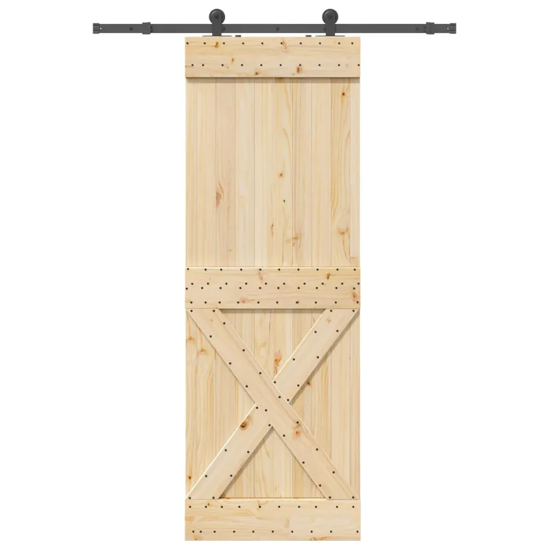 Slankios durys NARVIK Natūrali ir juoda 80 x 210 cm (152,5 cm)