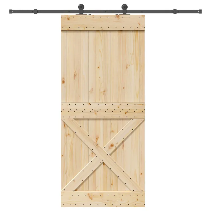 Slankios durys NARVIK Natūrali ir juoda 100 x 210 cm (213,5 cm)