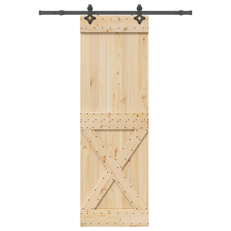Slankios durys NARVIK Natūrali ir juoda 70 x 210 cm (152,5 cm)