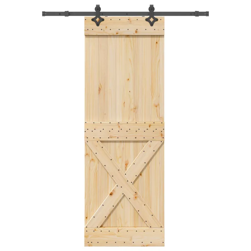 Slankios durys NARVIK Natūrali ir juoda 80 x 210 cm (152,5 cm)