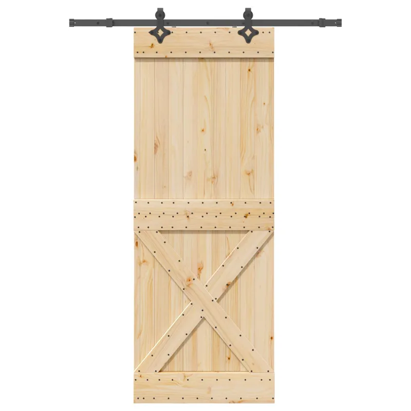 Slankios durys NARVIK Natūrali ir juoda 85 x 210 cm (152,5 cm)