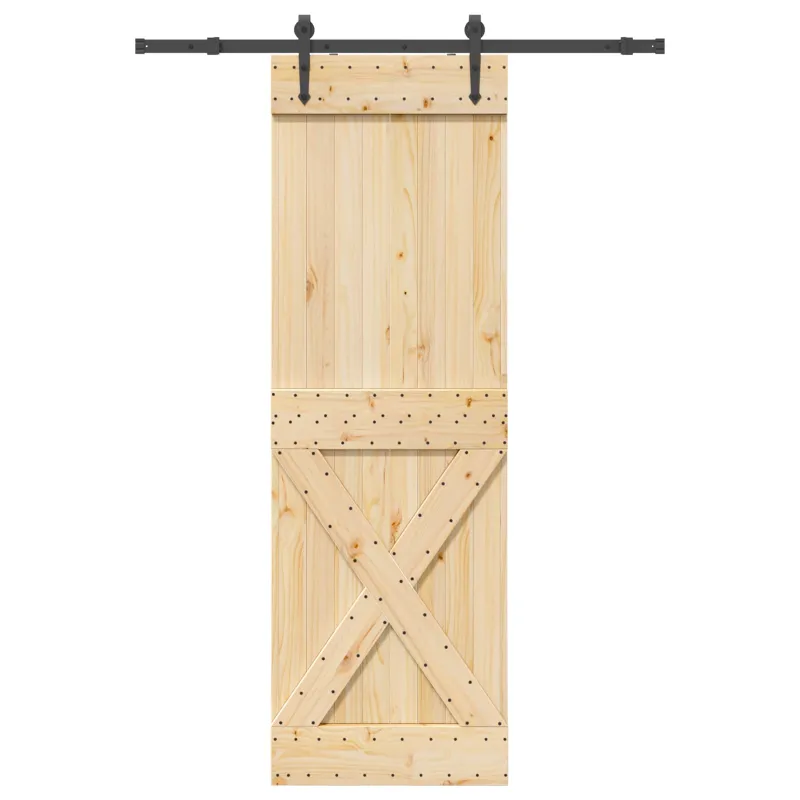 Slankios durys NARVIK Natūrali ir juoda 70 x 210 cm (152,5 cm)