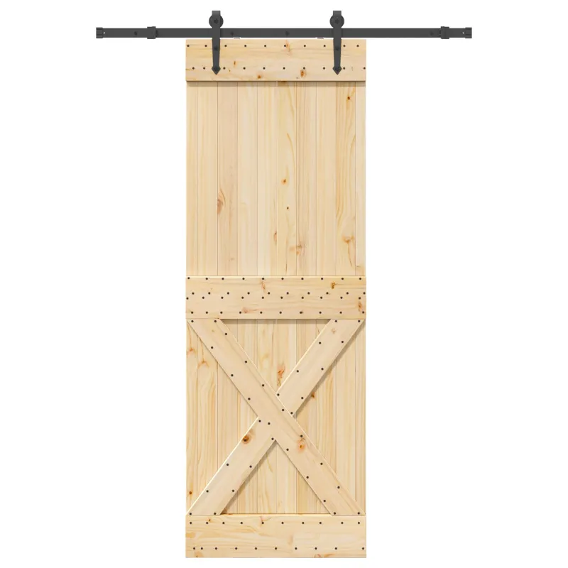 Slankios durys NARVIK Natūrali ir juoda 80 x 210 cm (152,5 cm)