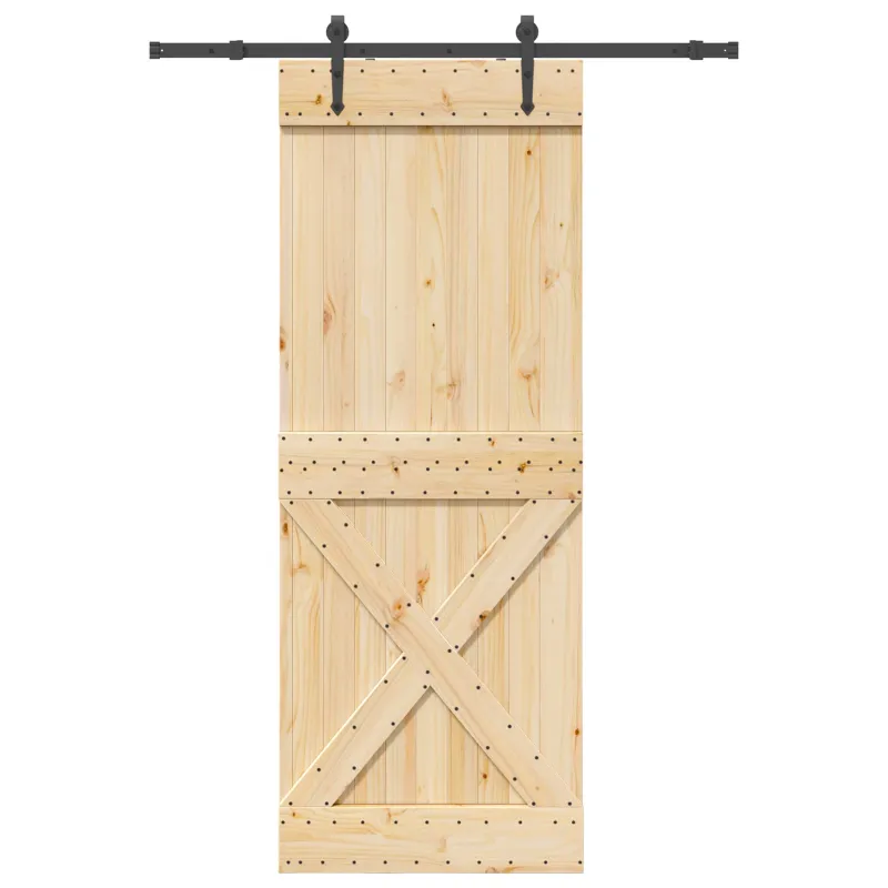 Slankios durys NARVIK Natūrali ir juoda 85 x 210 cm (152,5 cm)