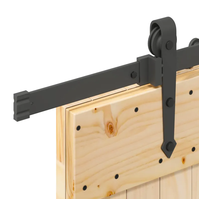 Slankios durys NARVIK Natūrali ir juoda 90 x 210 cm (213,5 cm)