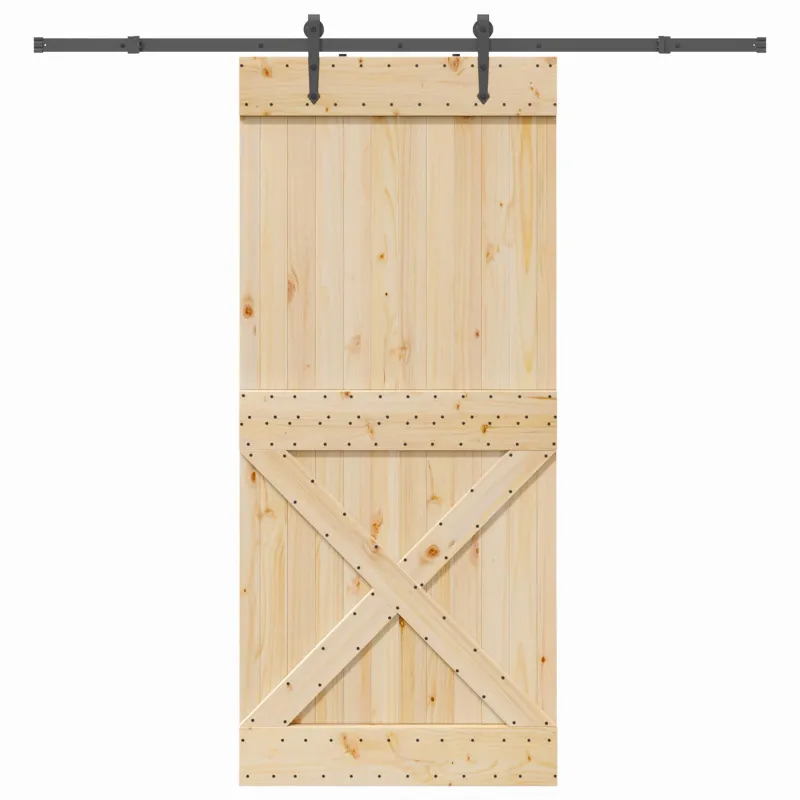Slankios durys NARVIK Natūrali ir juoda 100 x 210 cm (213,5 cm)