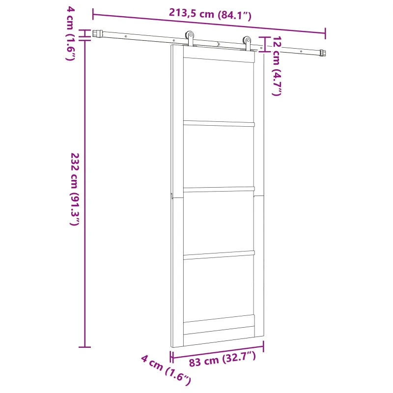 Slankios durys ORKDAL Natūrali 83 x 232 cm