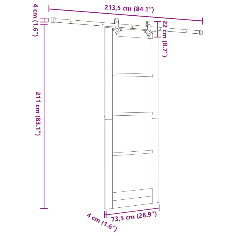 Slankios durys ORKDAL Natūrali 73,5 x 211 cm
