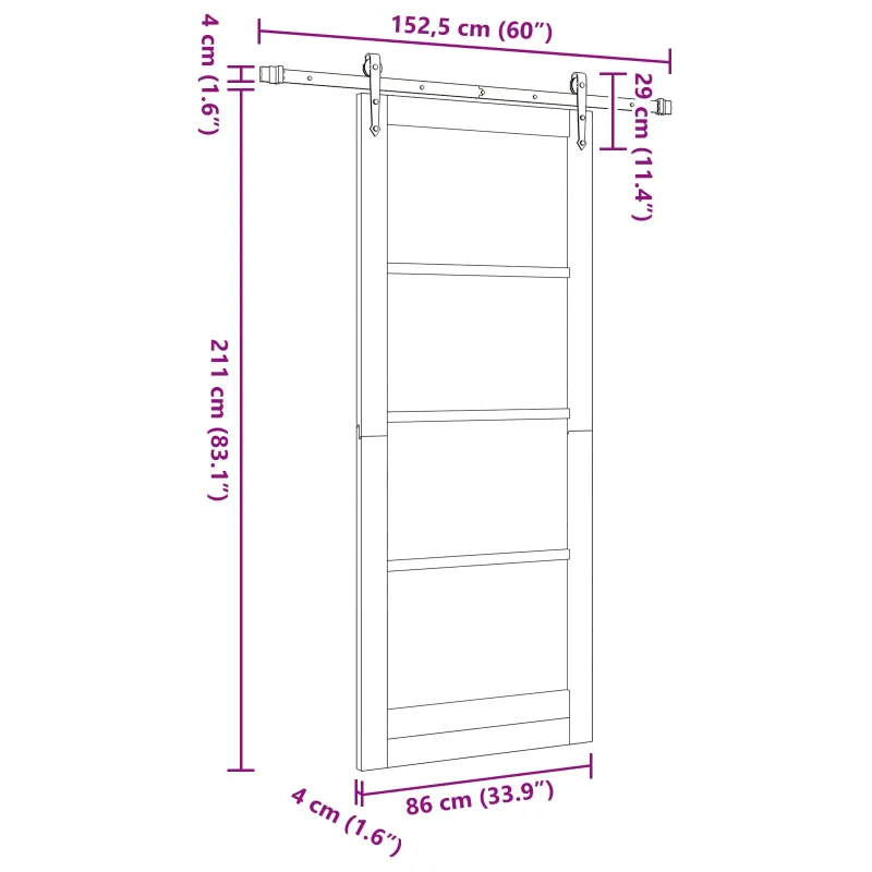 Slankios durys ORKDAL Natūrali 86 x 211 cm