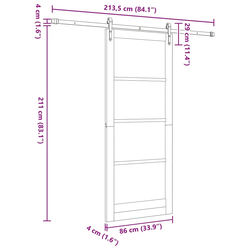 Slankios durys ORKDAL Natūrali 86 x 211 cm