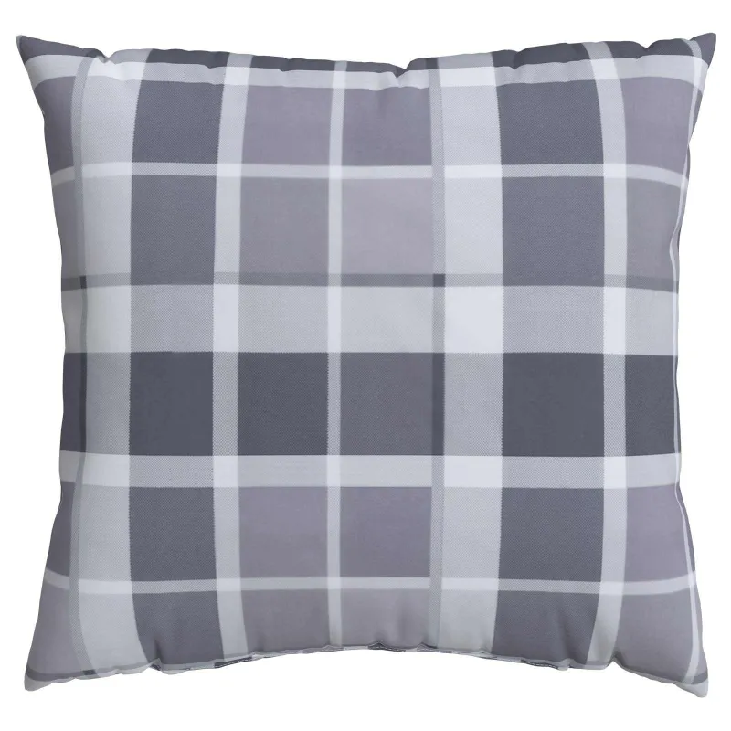 Lauko pagalvė Languotas 4 pcs PilkasCheck 60 x 60 cm Audinys