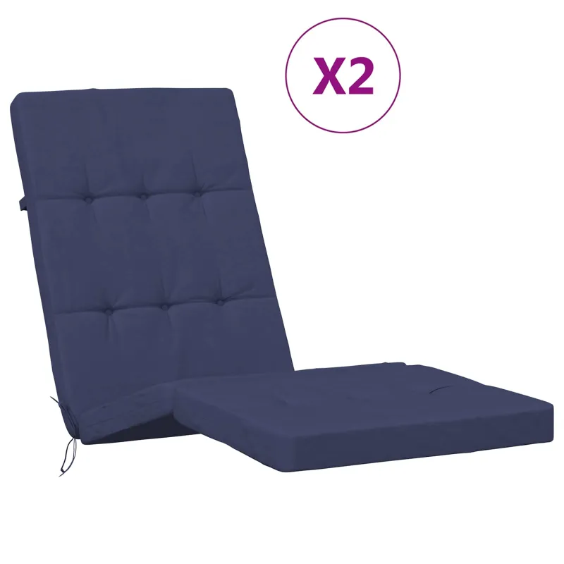 Lauko pagalvė 2 pcs Jūrinė mėlyna 180 x 55 x 7 cm Audinys