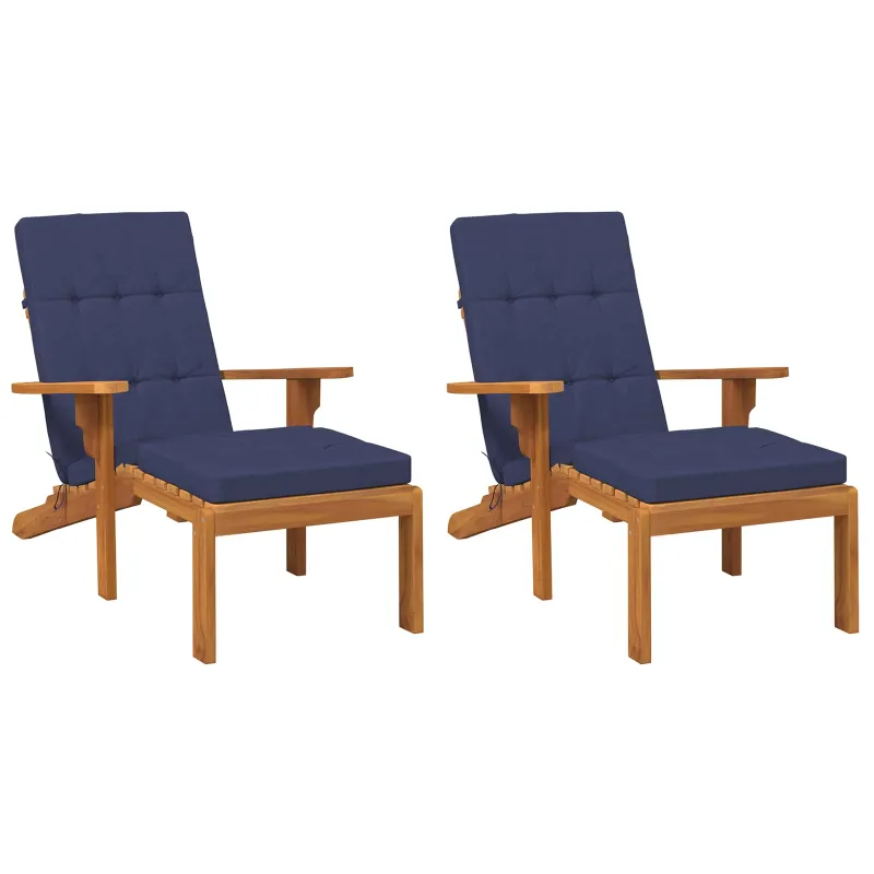 Lauko pagalvė 2 pcs Jūrinė mėlyna 180 x 55 x 7 cm Audinys