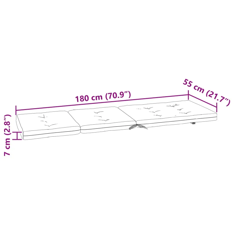 Lauko pagalvė 2 pcs Jūrinė mėlyna 180 x 55 x 7 cm Audinys