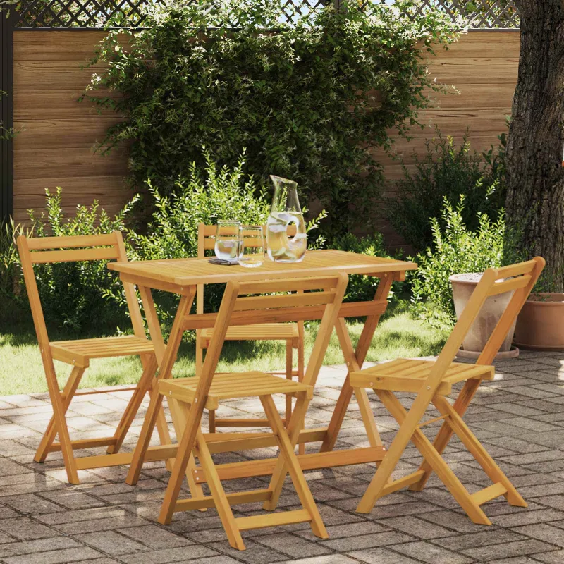 Sulankstomos sodo kėdės 4 pcs Natūrali 40 x 53 x 80 cm