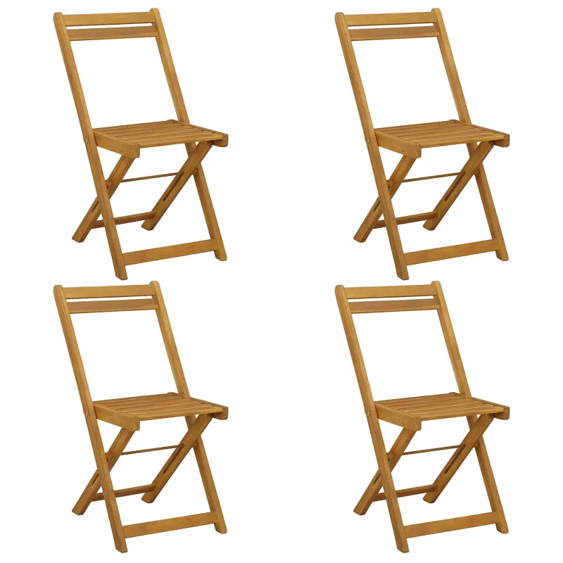Sulankstomos sodo kėdės 4 pcs Natūrali 40 x 53 x 80 cm
