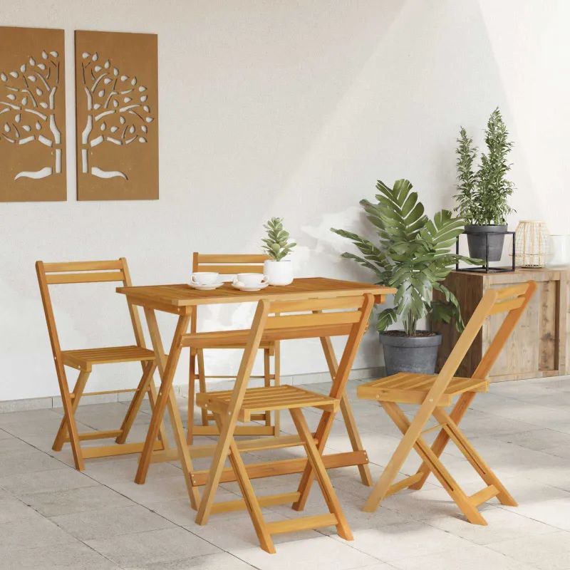 Sulankstomos sodo kėdės 4 pcs Natūrali 40 x 53 x 80 cm