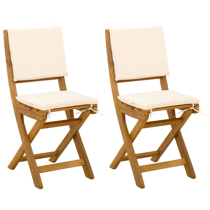 Lauko bistro kėdės 2 pcs Kreminė balta 38 x 46 x 85 cm