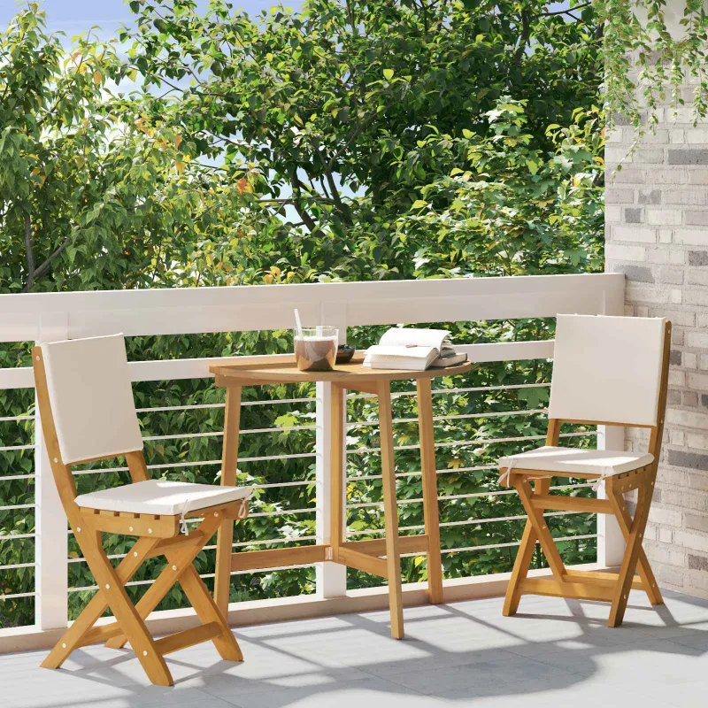 Lauko bistro kėdės 2 pcs Kreminė balta 38 x 46 x 85 cm